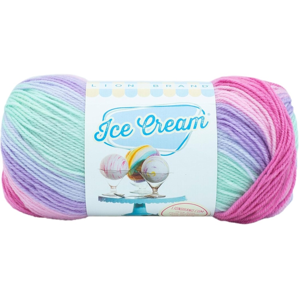 image:image1 Skein Lion Brand Yarn Ice Cream Baby Yarn BlueberryUbe