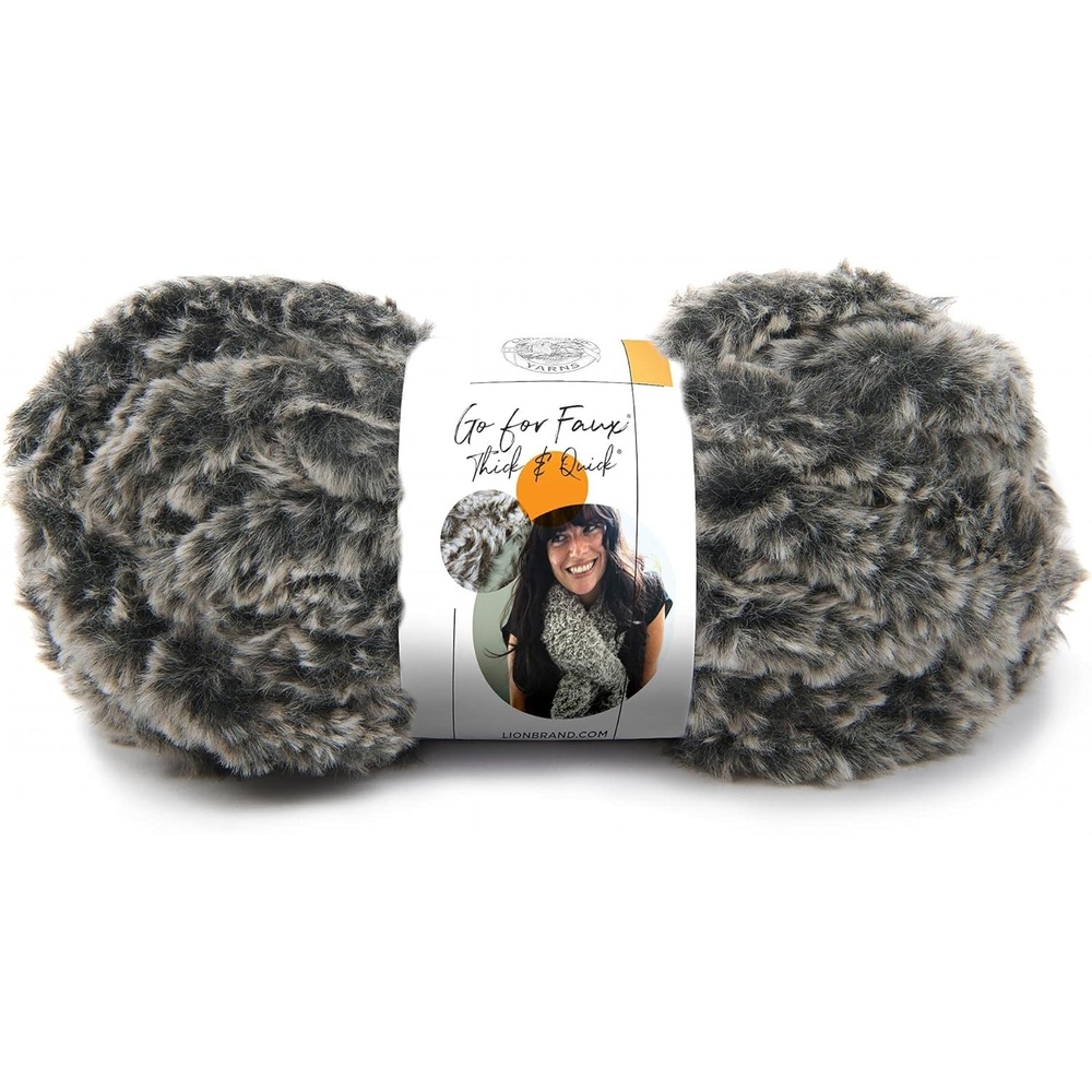 image:image3 Pack Lion Brand Yarn Go for Faux Thick amp Quick Bulky Yarn Black PantherMink