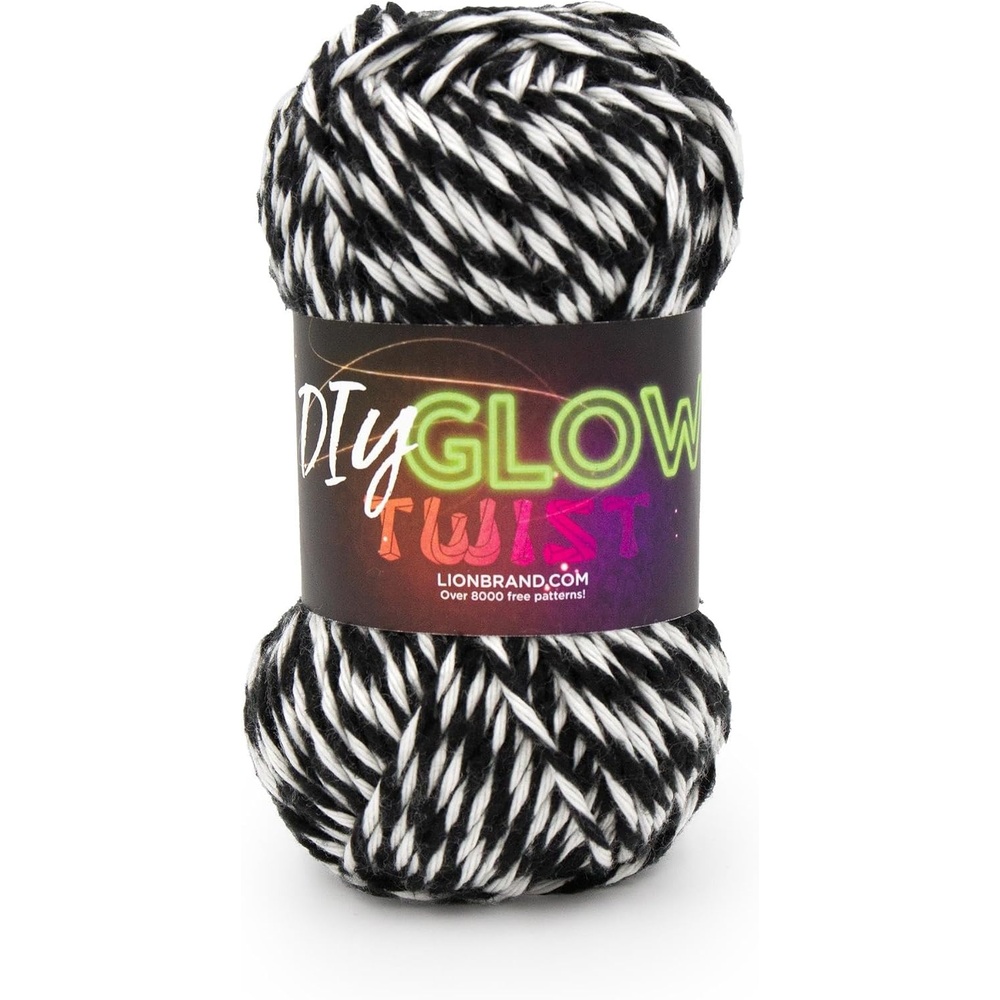 image:imageLion Brand DIY Glow Twist Yarn Yarn for Knitting Crocheting and Crafts Black 3 PackBlack