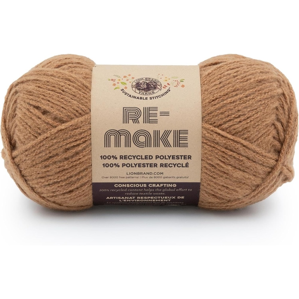 image:imageLion Brand ReMake Yarn Recycled Polyester Yarn for Knitting and Crochet Dusty Lilac 3 PackChestnut