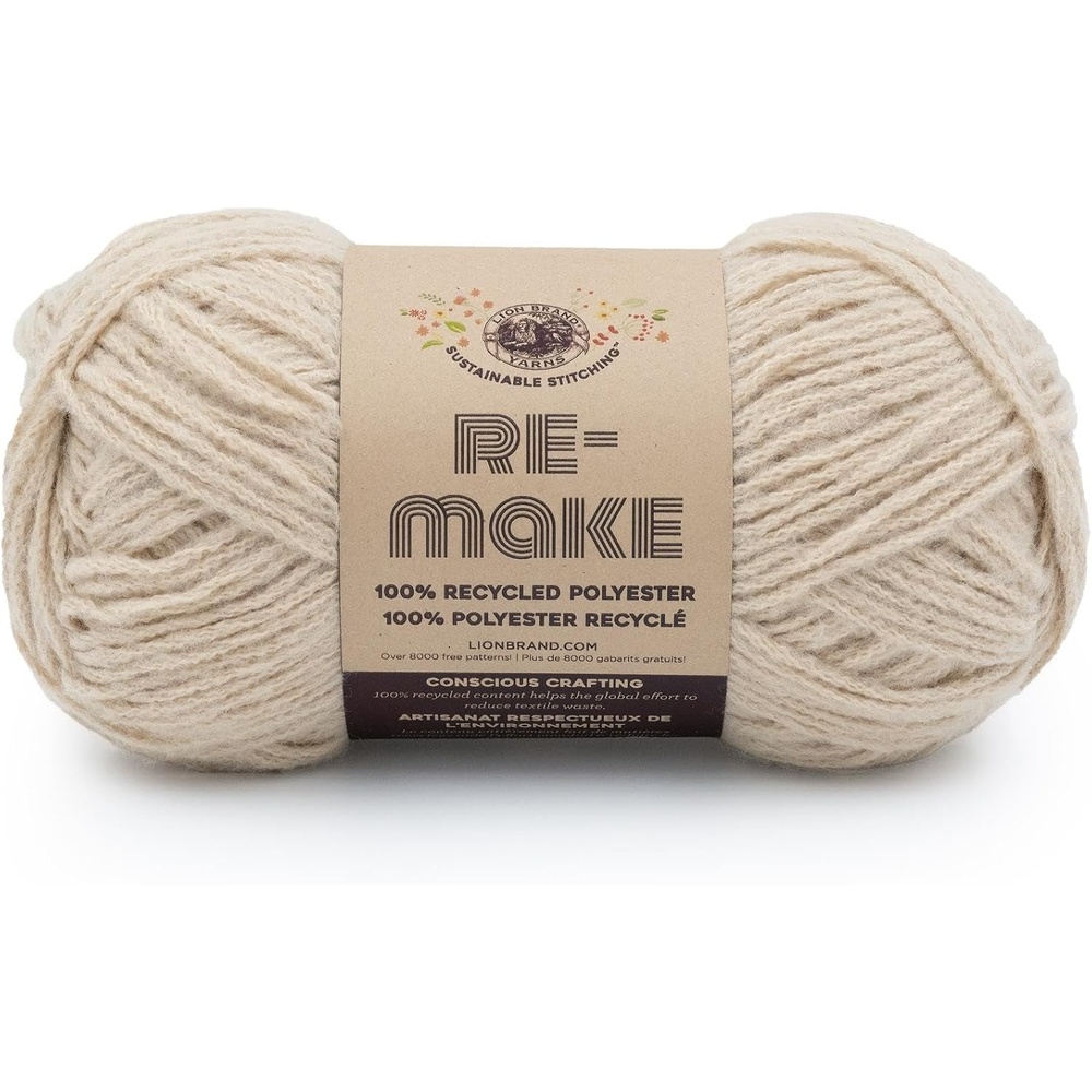 image:imageLion Brand ReMake Yarn Recycled Polyester Yarn for Knitting and Crochet Dusty Lilac 3 PackHazelnut