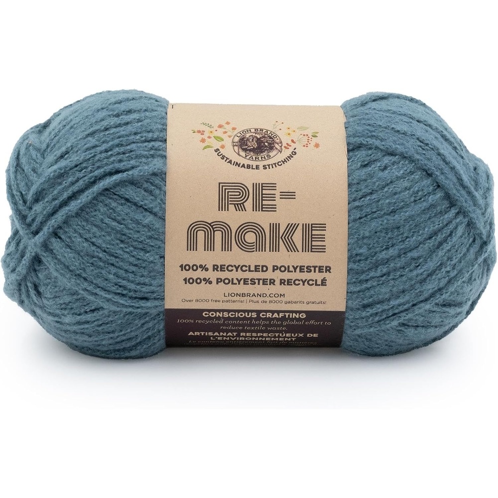 image:imageLion Brand ReMake Yarn Recycled Polyester Yarn for Knitting and Crochet Dusty Lilac 3 PackSeaspray