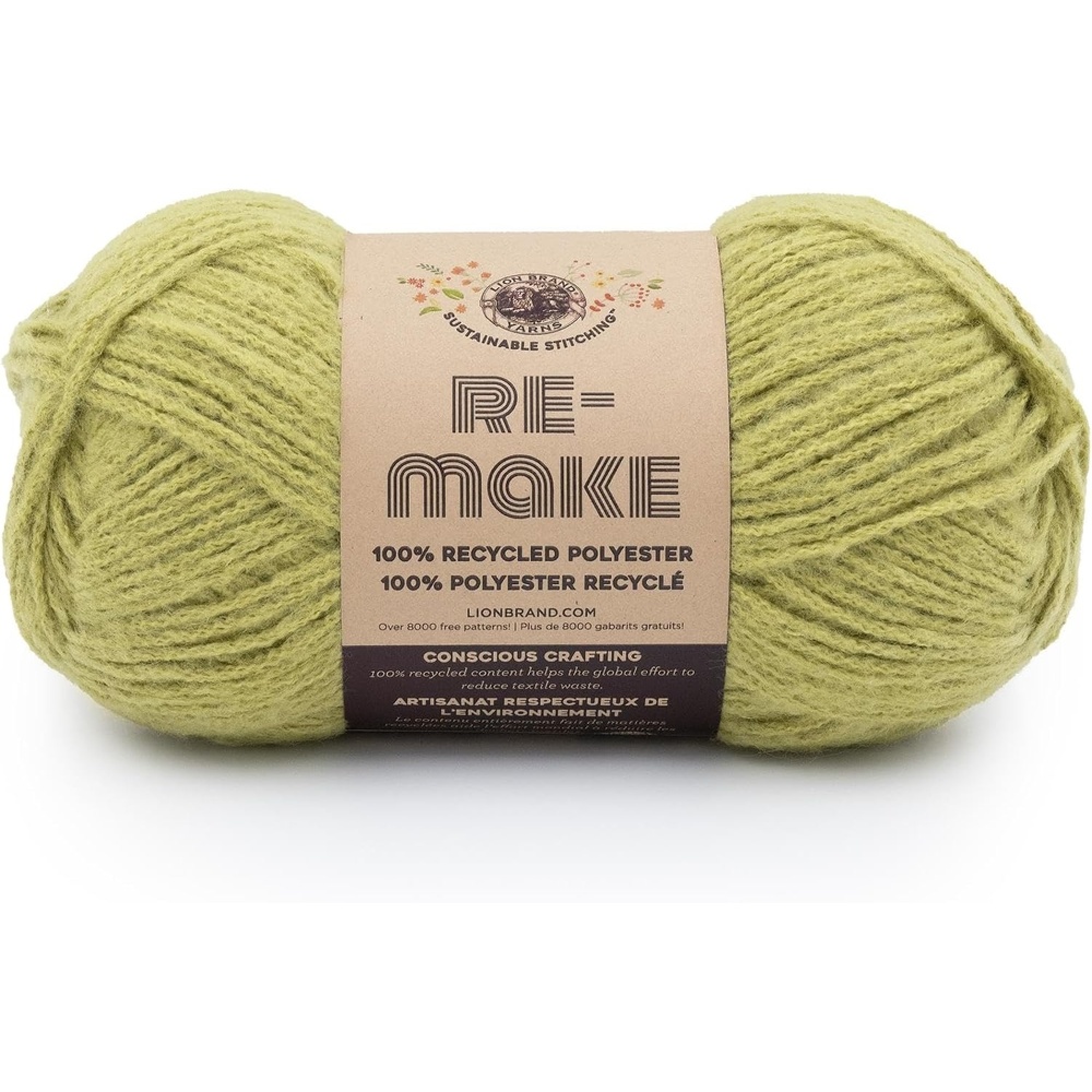 image:imageLion Brand ReMake Yarn Recycled Polyester Yarn for Knitting and Crochet Dusty Lilac 3 PackSplit Pea