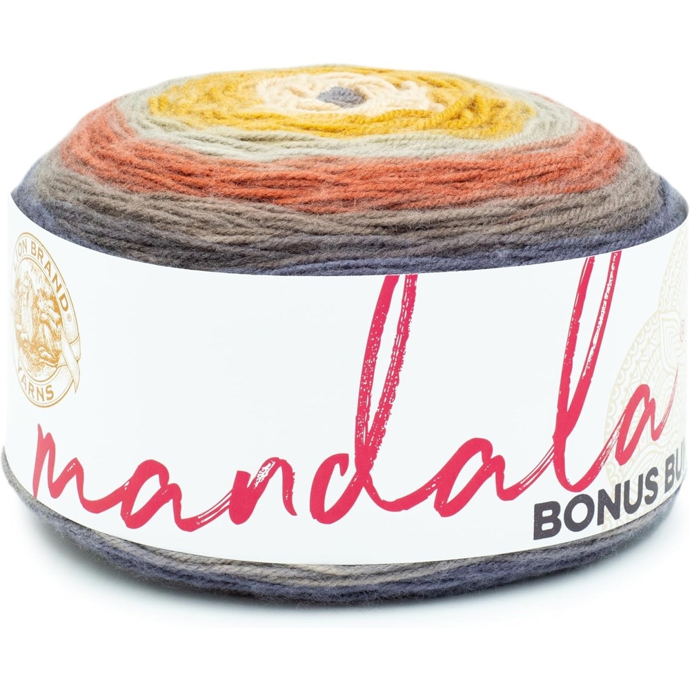 image:imageLion Brand Yarn Colorful Mandala Bonus Bundle Yarn for Knitting Crocheting and Crafting Wood Nymph 1 CakeCentaur