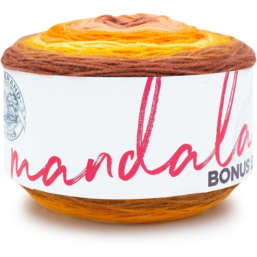 image:imageLion Brand Yarn Colorful Mandala Bonus Bundle Yarn for Knitting Crocheting and Crafting Wood Nymph 1 CakeElektro