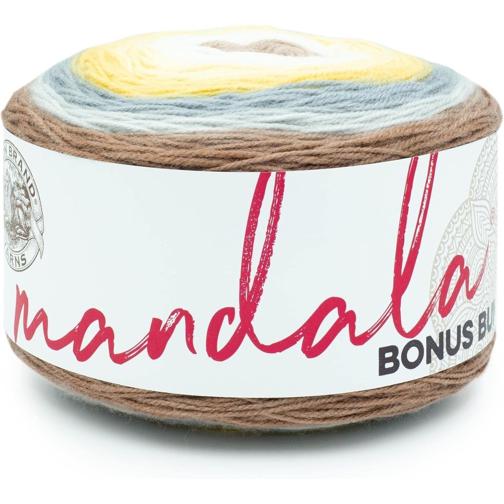 image:imageLion Brand Yarn Colorful Mandala Bonus Bundle Yarn for Knitting Crocheting and Crafting Wood Nymph 1 CakeYeti