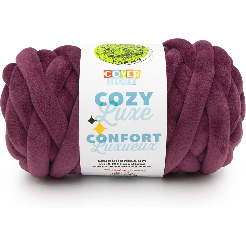 image:imageLion Brand Yarn Cover Story Cozy Luxe Blanket Yarn for Knitting and Crochet Maple 1 PackEggplant
