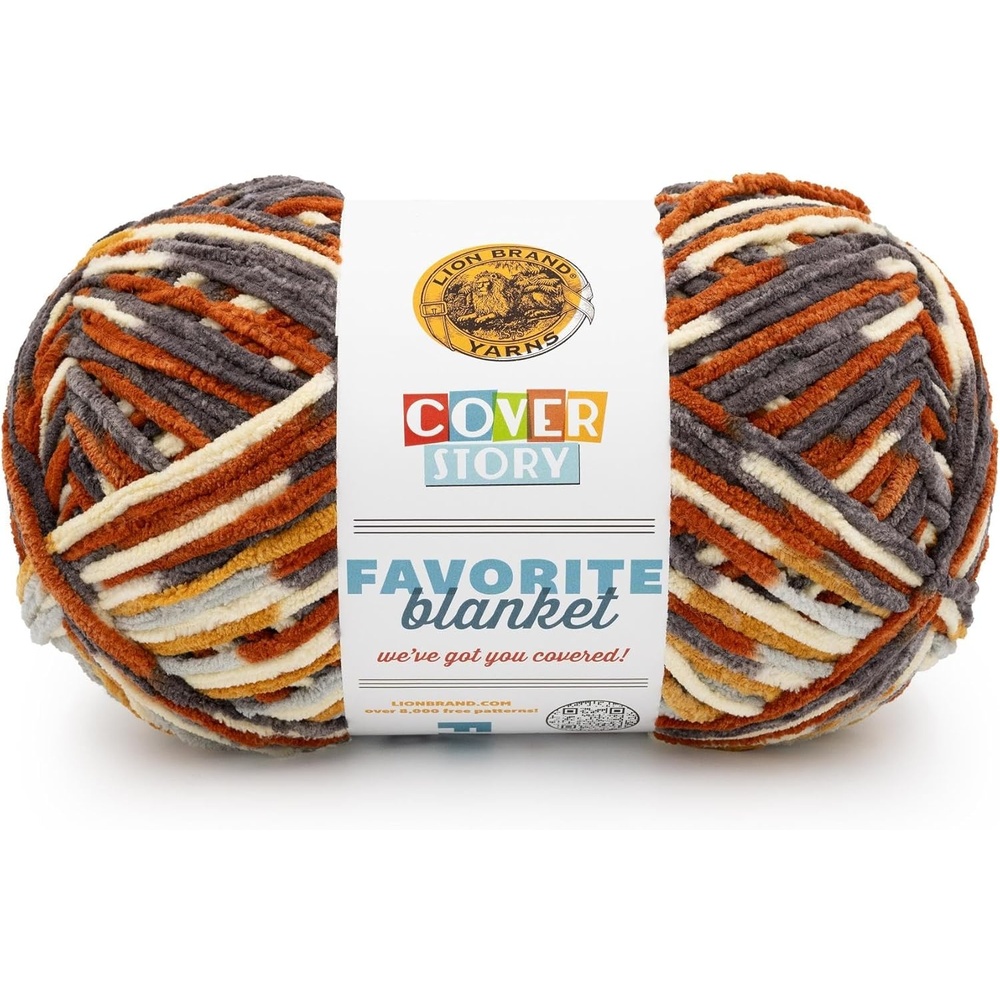 image:imageLion Brand Yarn Cover Story Favorite Blanket Yarn for Knitting and Crochet 223 Yards Lullaby 1 PackHarvest