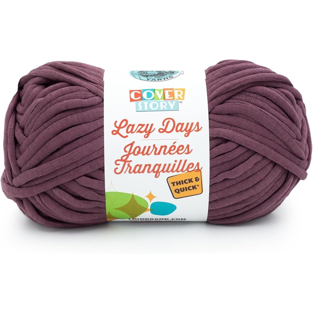 image:imageLion Brand Yarn Cover Story Lazy Days Thick amp Quick Blanket Yarn Eggplant 1 PackEggplant