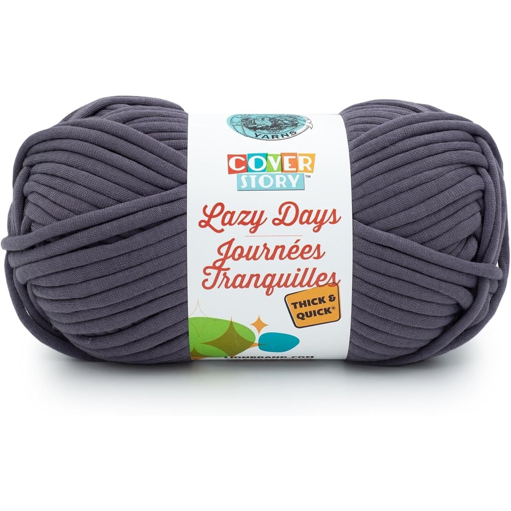 image:imageLion Brand Yarn Cover Story Lazy Days Thick amp Quick Blanket Yarn Eggplant 1 PackPewter