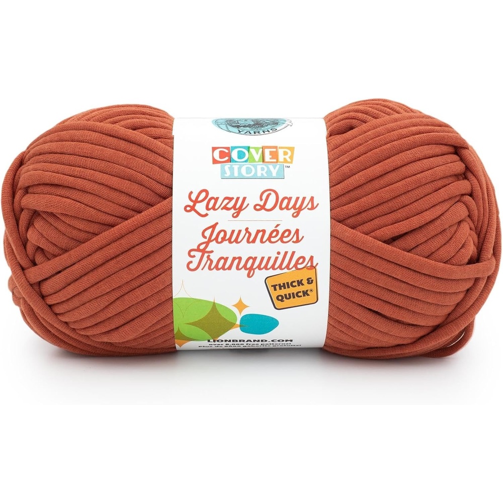image:imageLion Brand Yarn Cover Story Lazy Days Thick amp Quick Blanket Yarn Eggplant 1 PackPumpkin
