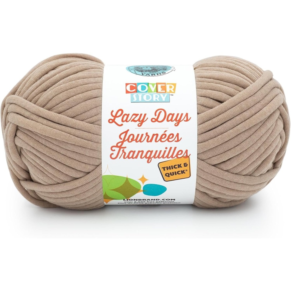 image:imageLion Brand Yarn Cover Story Lazy Days Thick amp Quick Blanket Yarn Eggplant 1 PackSandstone