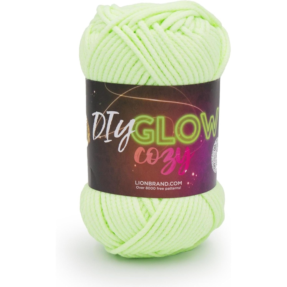 image:imageLion Brand Yarn DIY Glow Cozy Glow in the Dark Yarn Lilac 3 PackNeon Green