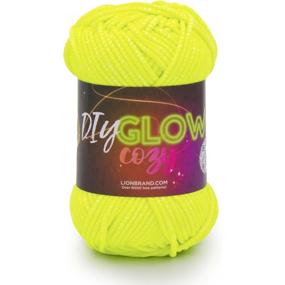image:imageLion Brand Yarn DIY Glow Cozy Glow in the Dark Yarn Lilac 3 PackNeon Yellow