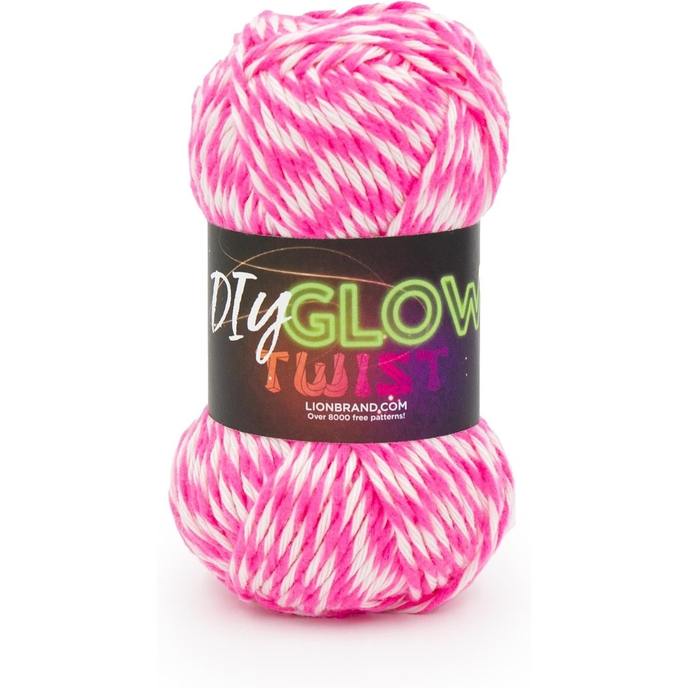 image:imageLion Brand Yarn DIY Glow Twist Yarn for Knitting Crocheting and Crafts Green 1 PackHot Pink
