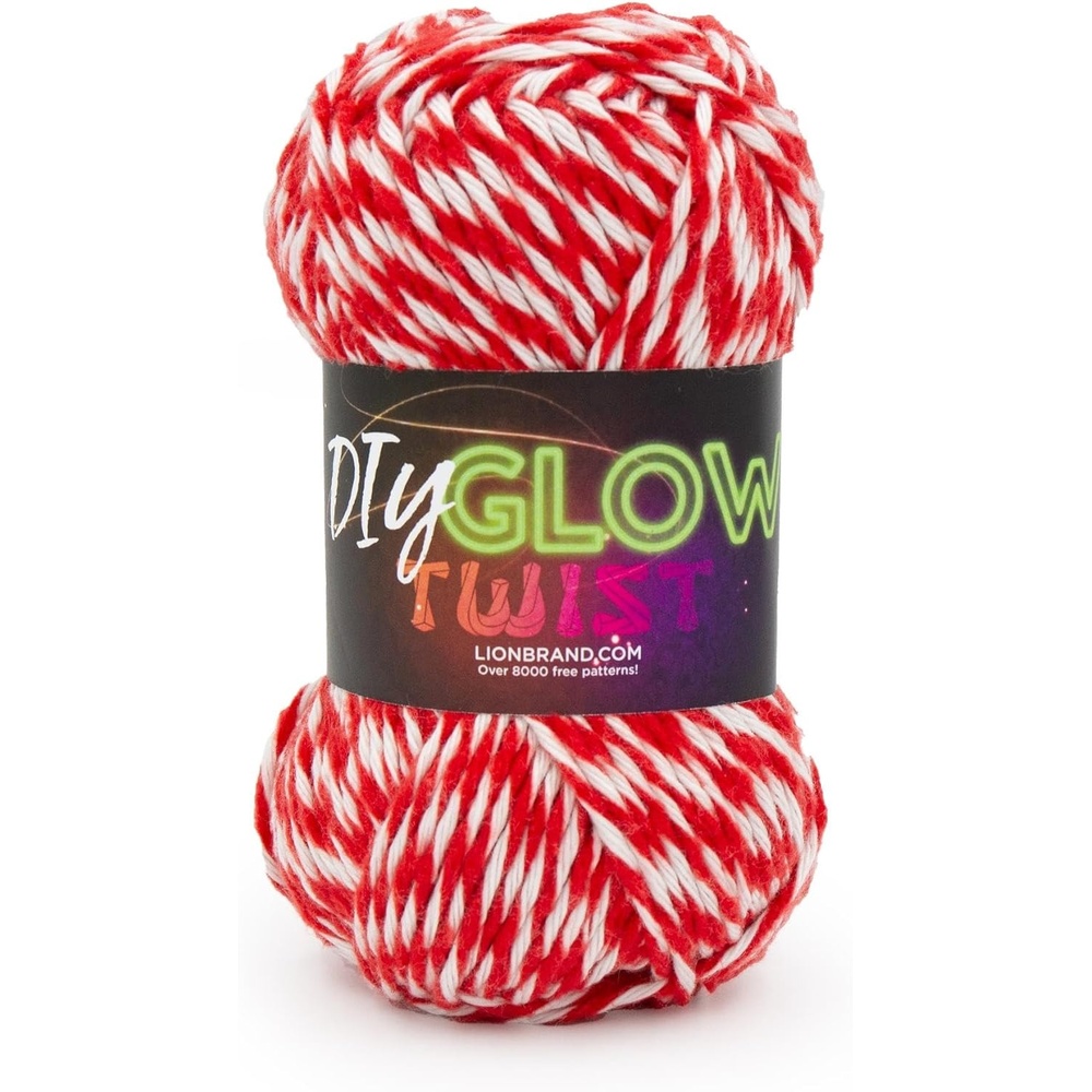 image:imageLion Brand Yarn DIY Glow Twist Yarn for Knitting Crocheting and Crafts Green 1 PackRed