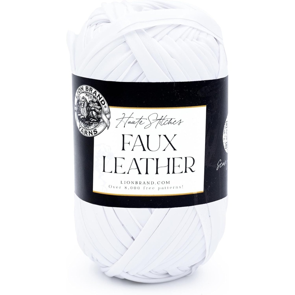 image:imageLion Brand Yarn Faux Leather Fashion Yarn for Knitting and Crochet Bronze 1 PackNew York White