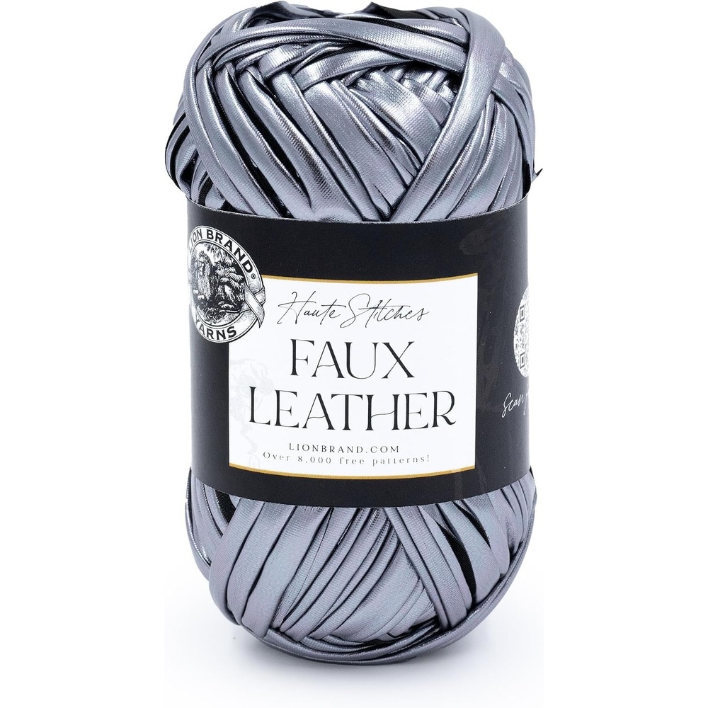 image:imageLion Brand Yarn Faux Leather Fashion Yarn for Knitting and Crochet Bronze 1 PackSilver Fox
