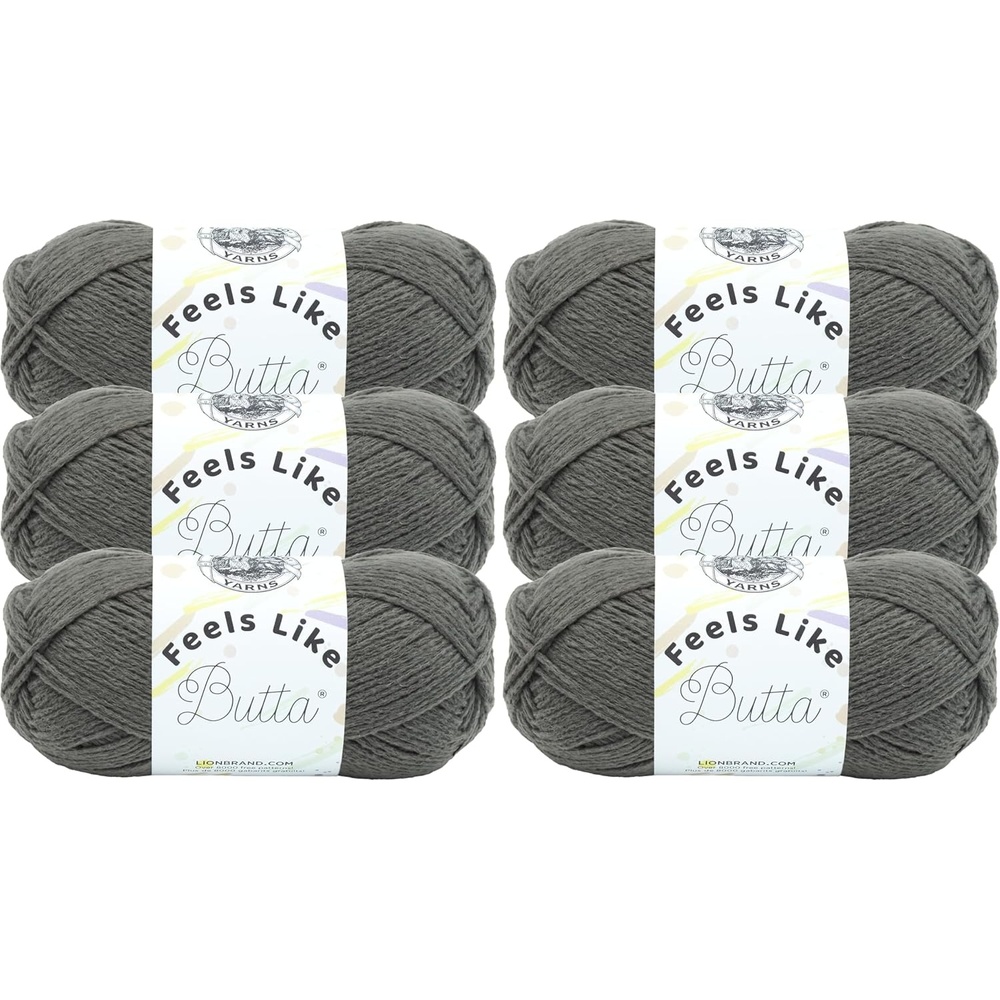 image:imageLion Brand Yarn Feel Like Butta Velvety Soft Yarn for Knitting Crochet and Crafts Charcoal 3 Pack Chenille Like Fiber for Plush Baby Blankets Amigurumi Toys and Worsted Weight Sweaters6 Pack