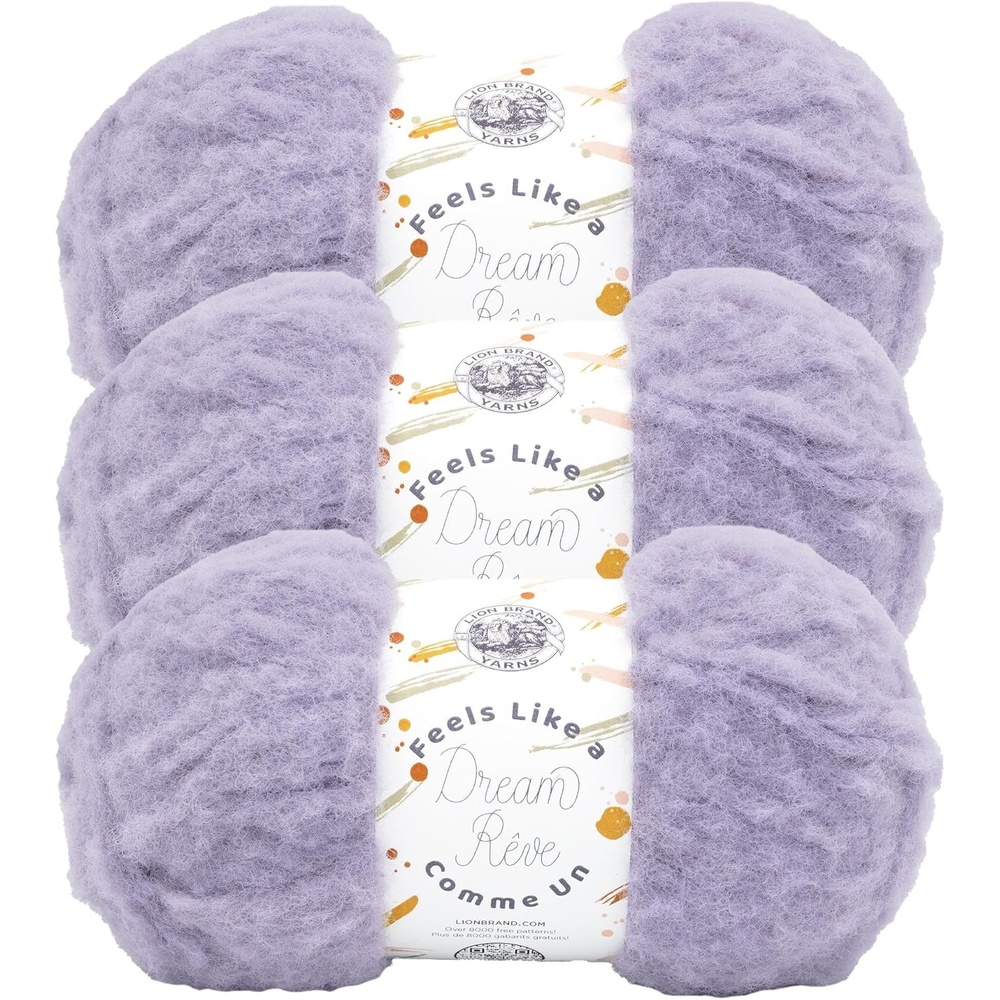 image:imageLion Brand Yarn Feels Like A Dream Soft Yarn for Knitting and Crochet Sunflower 3 PackLavender Mist