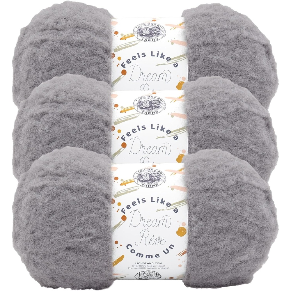 image:imageLion Brand Yarn Feels Like A Dream Soft Yarn for Knitting and Crochet Sunflower 3 PackSleet