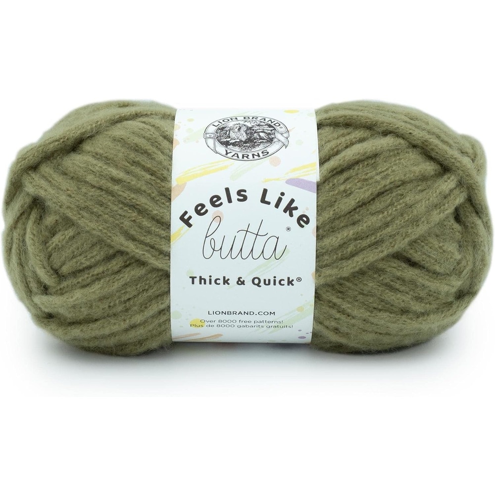 image:imageLion Brand Yarn Feels Like Butta Thick amp Quick Super Bulky Yarn for Knitting 1 Pack OliveOlive
