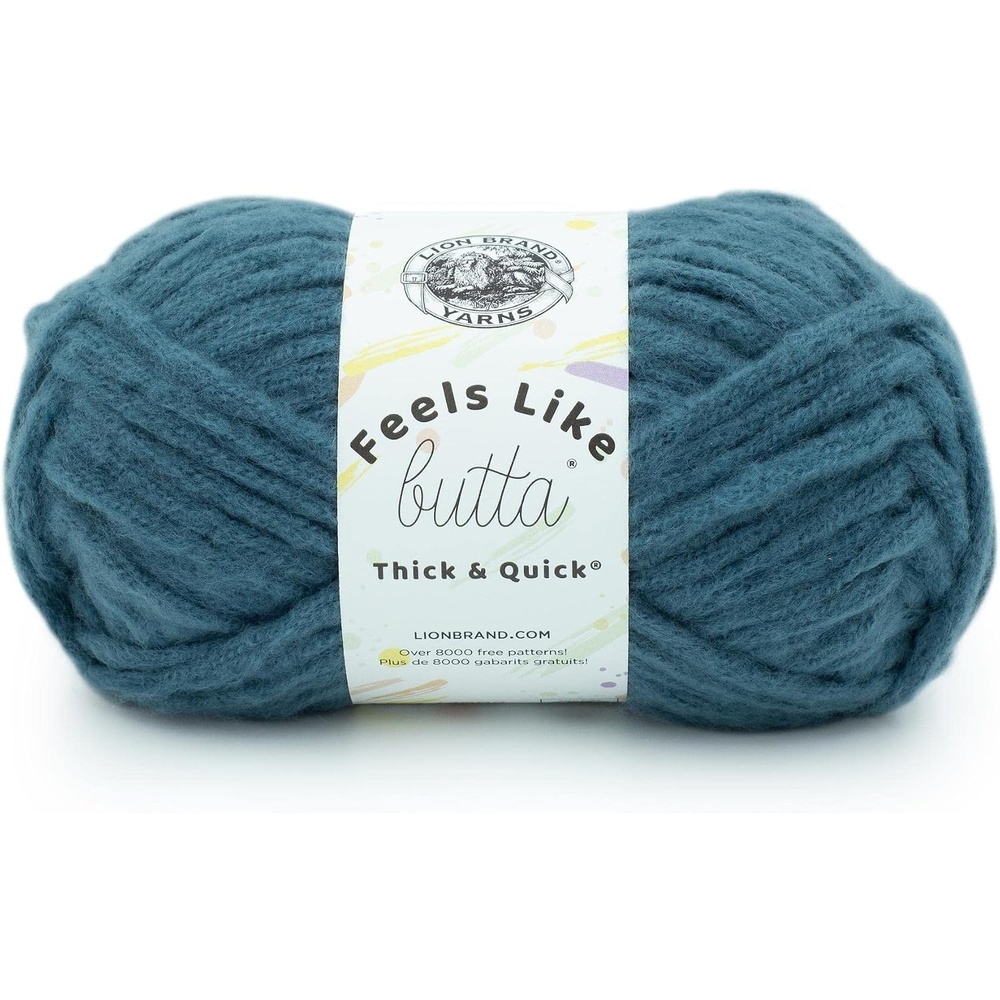 image:imageLion Brand Yarn Feels Like Butta Thick amp Quick Super Bulky Yarn for Knitting 1 Pack OliveOrion Blue