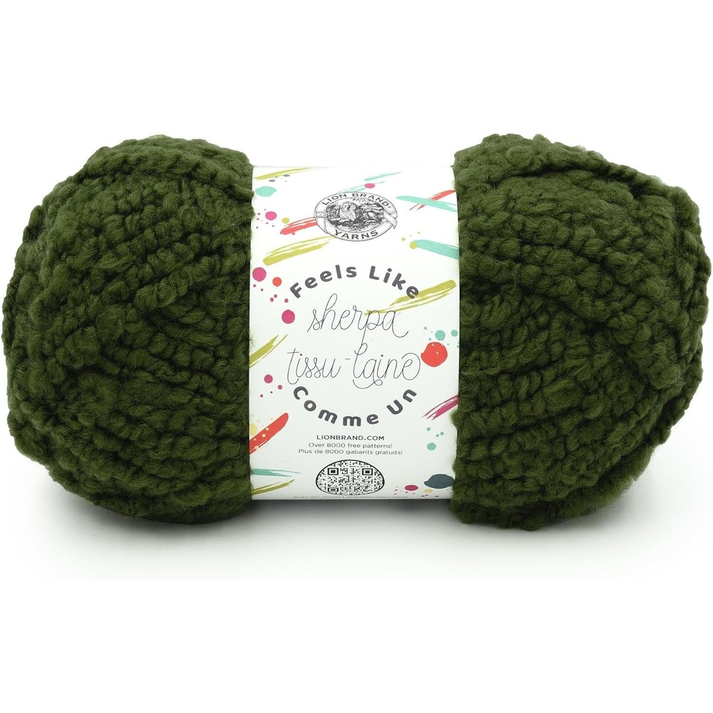 image:imageLion Brand Yarn Feels Like Sherpa Fleece Yarn for Knitting and Crochet Evergreen 1 PackEvergreen