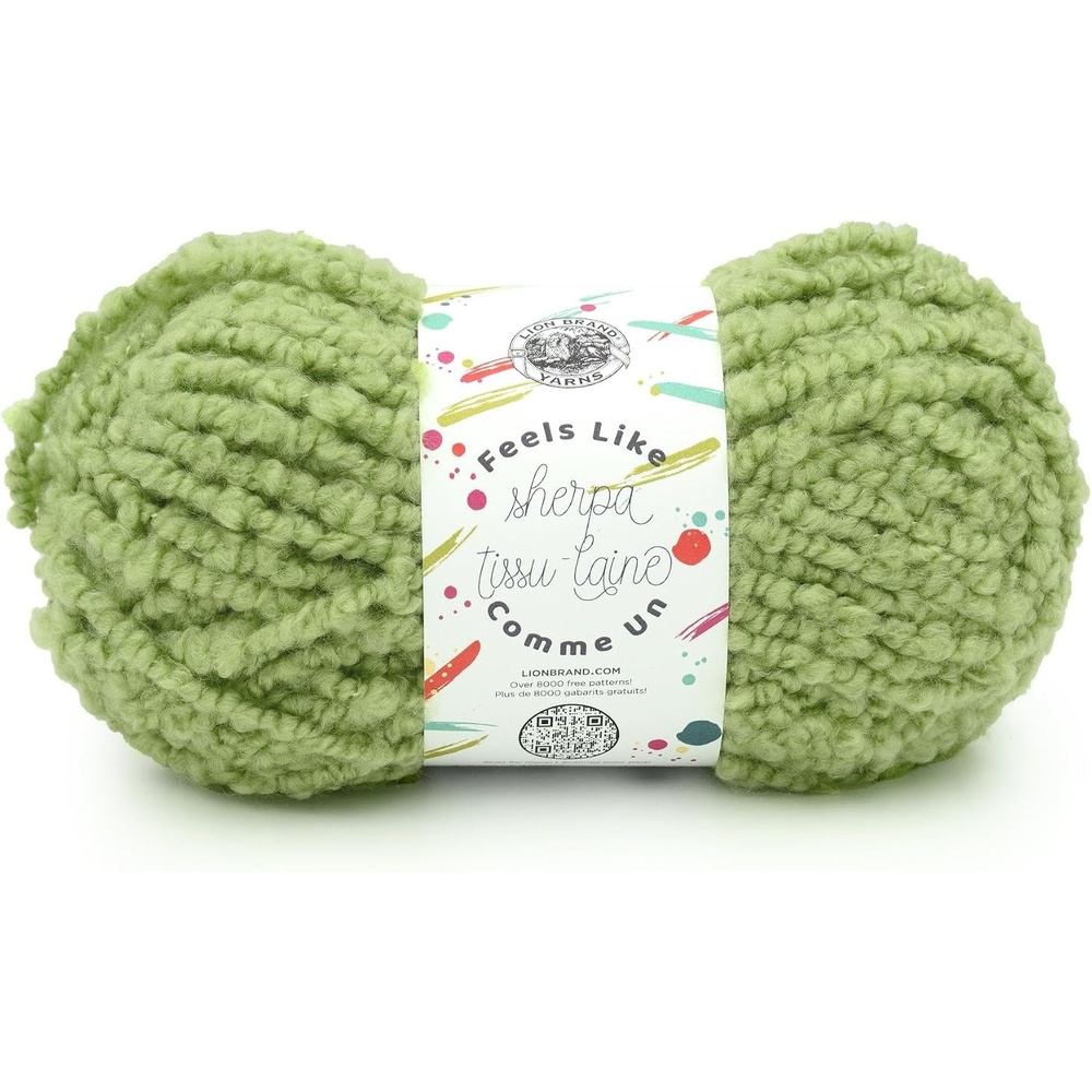 image:imageLion Brand Yarn Feels Like Sherpa Fleece Yarn for Knitting and Crochet Evergreen 1 PackGreen Tea