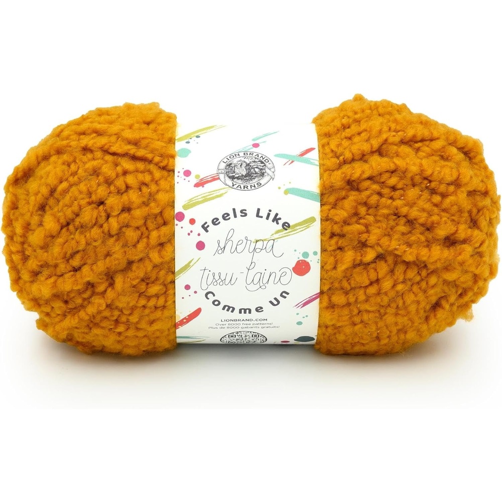 image:imageLion Brand Yarn Feels Like Sherpa Fleece Yarn for Knitting and Crochet Evergreen 1 PackHoney