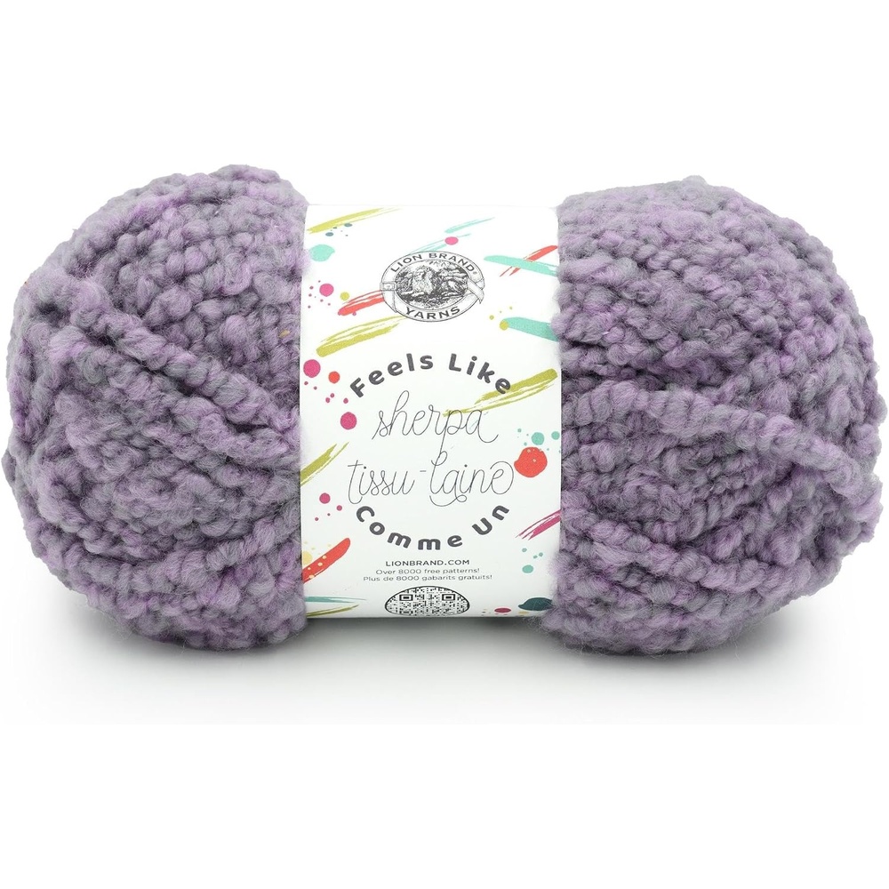 image:imageLion Brand Yarn Feels Like Sherpa Fleece Yarn for Knitting and Crochet Evergreen 1 PackLavender Mist