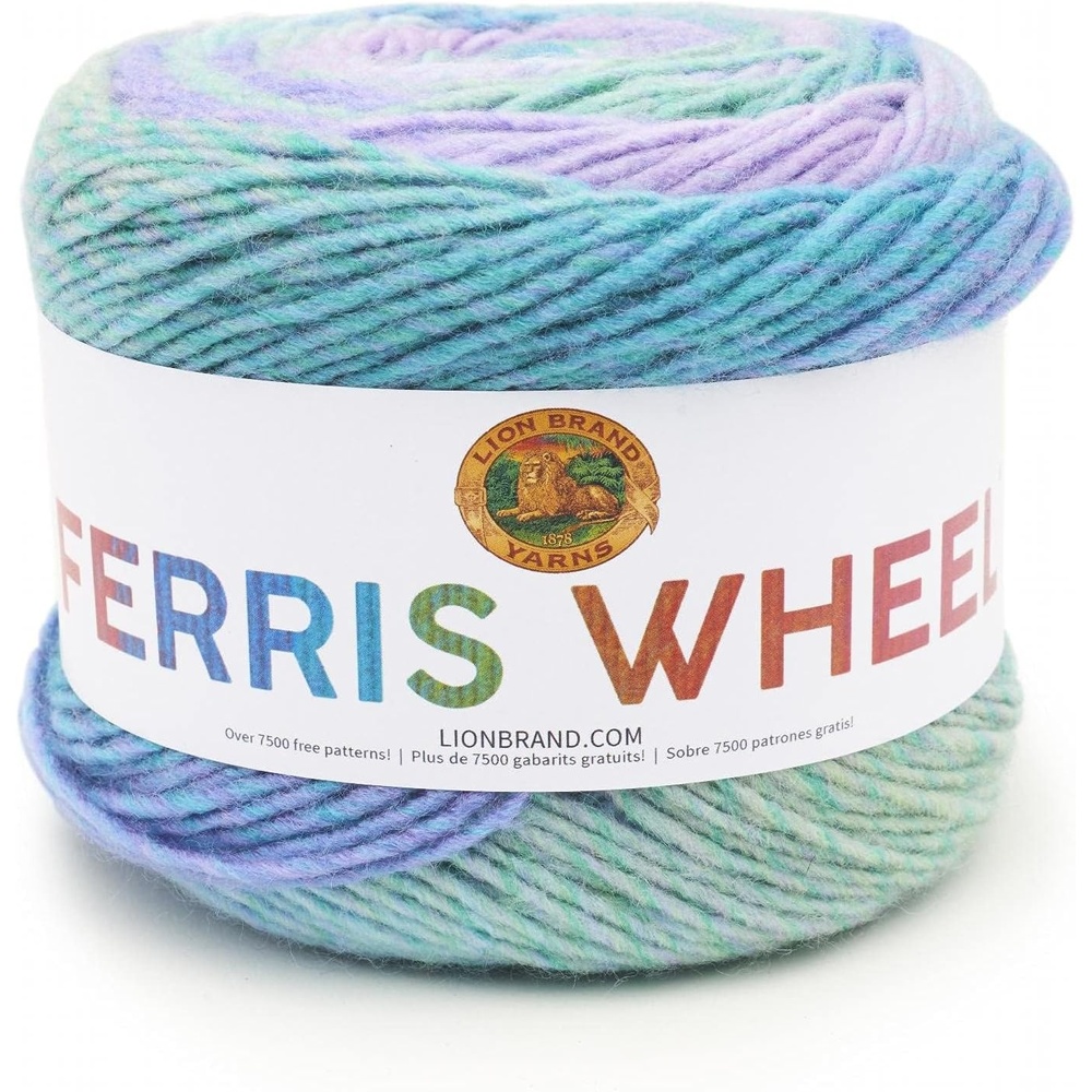 image:imageLion Brand Yarn Ferris Wheel Yarn Roving Multicolor Yarn for Knitting Crocheting and Crafts 3 Pack ButtercupCotton Candy