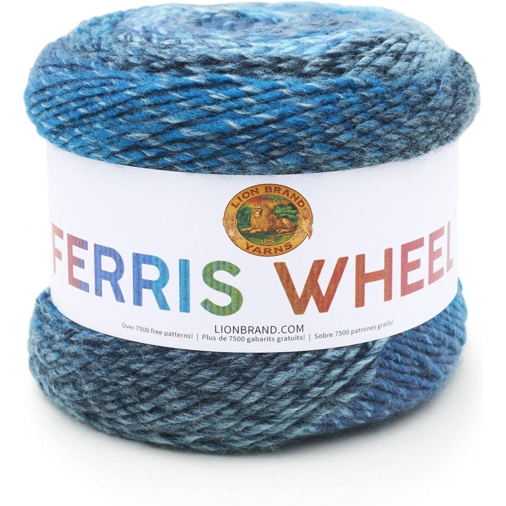 image:imageLion Brand Yarn Ferris Wheel Yarn Roving Multicolor Yarn for Knitting Crocheting and Crafts 3 Pack ButtercupFull Moon