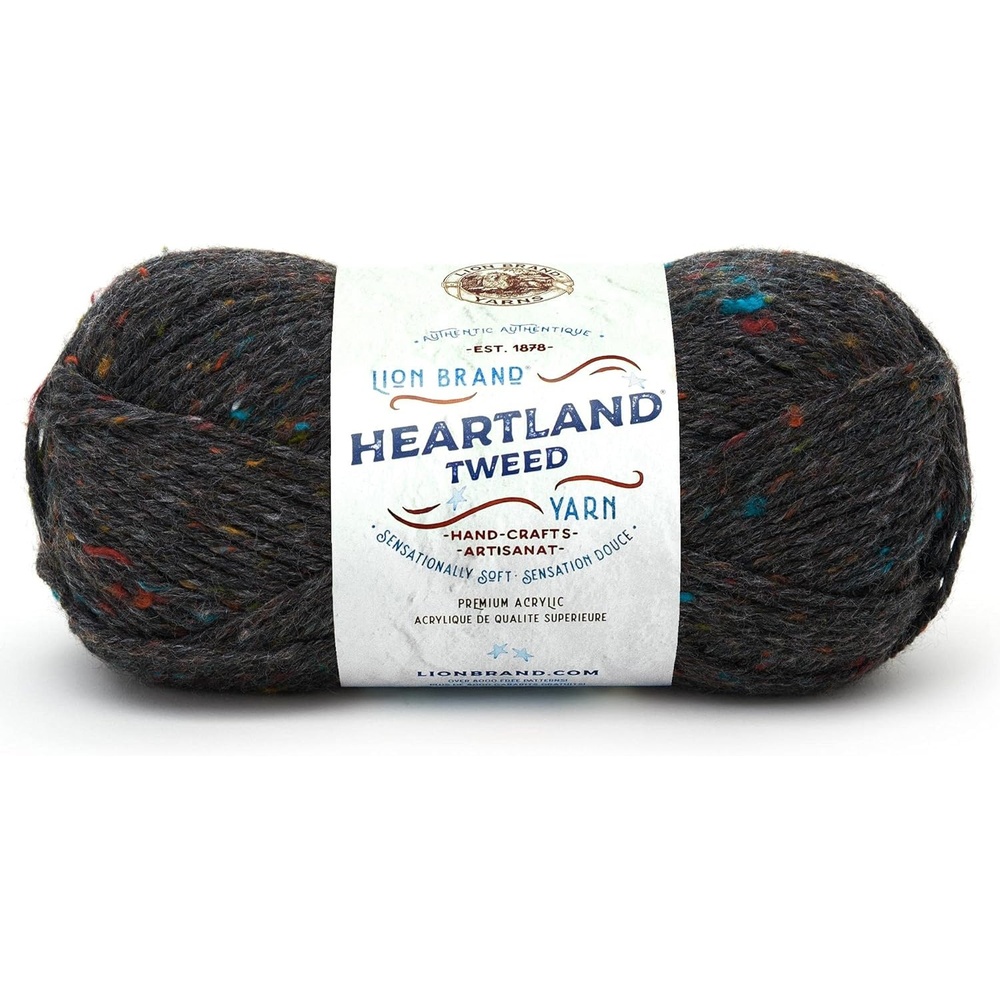 image:imageLion Brand Yarn Heartland Yarn WorstedWeight Yarn for Knitting Crocheting and Crafting 1 Pack Channel IslandsBlack Canyon Tweed