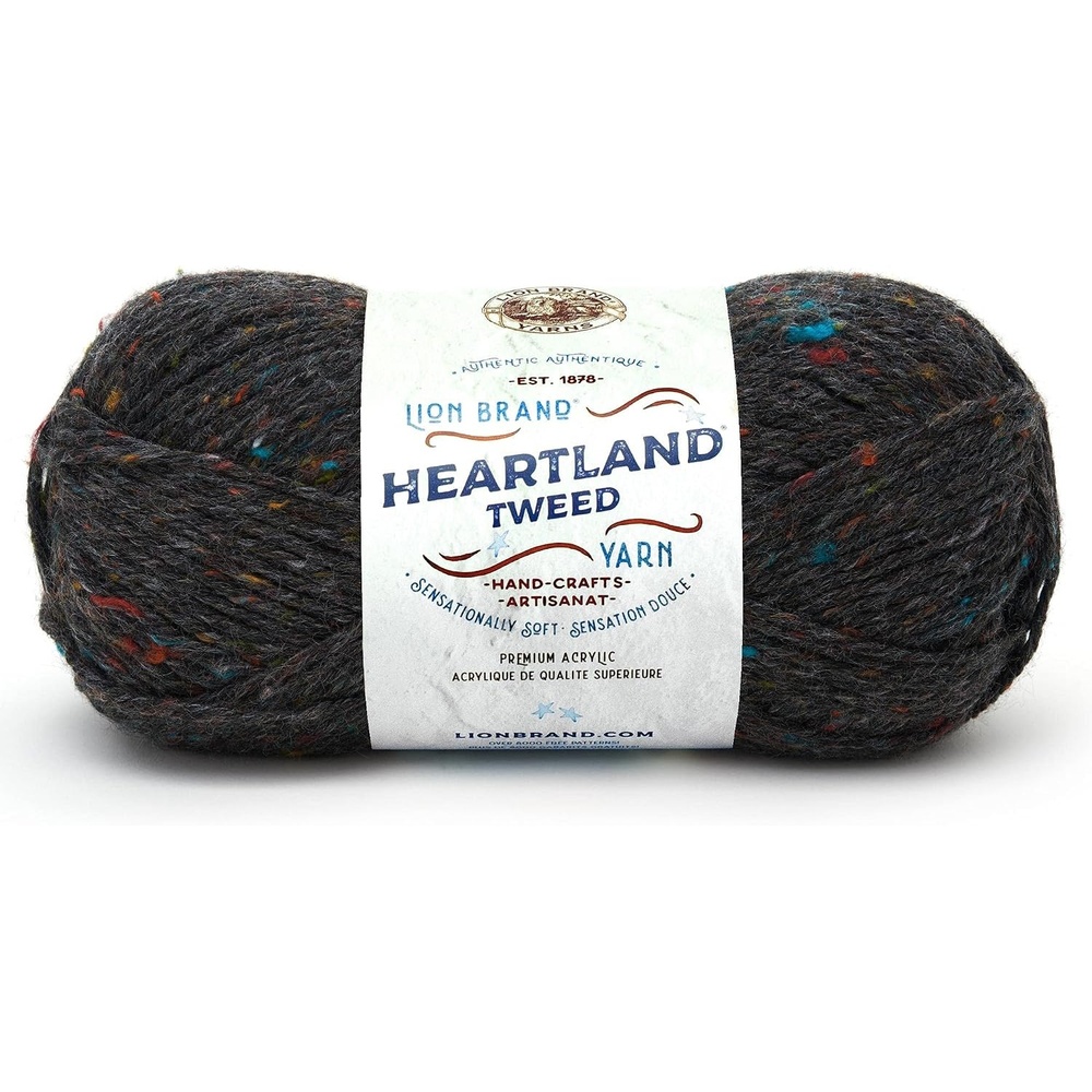 image:imageLion Brand Yarn Heartland Yarn WorstedWeight Yarn for Knitting Crocheting and Crafting 1 Pack North CascadesBlack Canyon Tweed