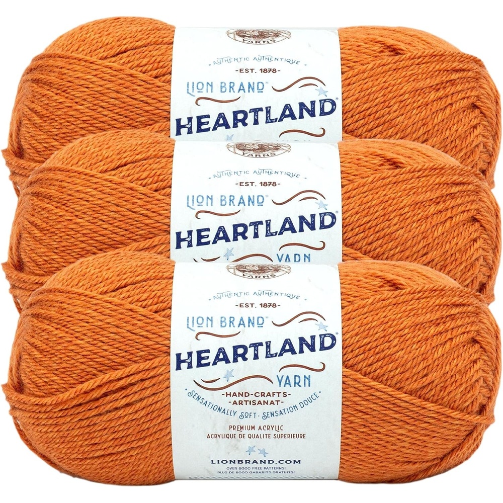 image:imageLion Brand Yarn Heartland Yarn WorstedWeight Yarn for Knitting Crocheting and Crafting 3 Pack Gateway Arch