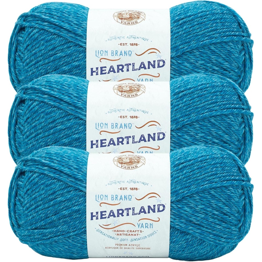 image:imageLion Brand Yarn Heartland Yarn WorstedWeight Yarn for Knitting Crocheting and Crafting 3 Pack Virgin Islands