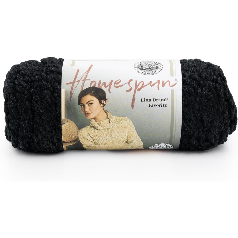 image:imageLion Brand Yarn Homespun Yarn Soft Bulky Yarn for Knitting Crocheting and Crafting 1 pack WildfireBlack