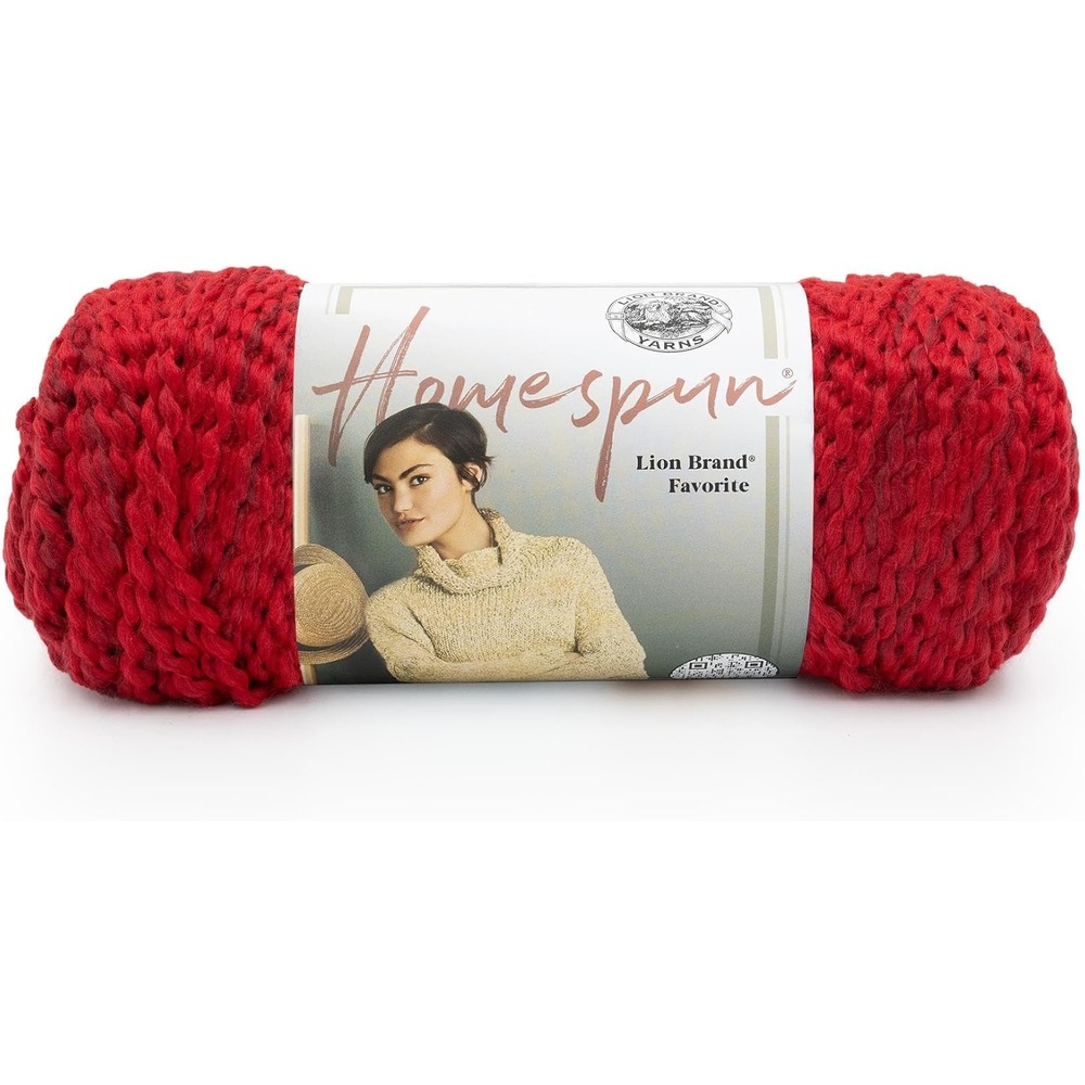 image:imageLion Brand Yarn Homespun Yarn Soft Bulky Yarn for Knitting Crocheting and Crafting 1 pack WildfireCandy Apple