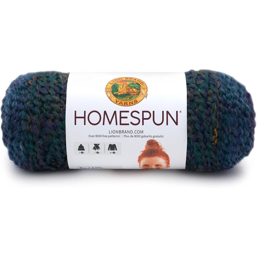image:imageLion Brand Yarn Homespun Yarn Soft Bulky Yarn for Knitting Crocheting and Crafting 1 pack WildfireCelestial Stripes