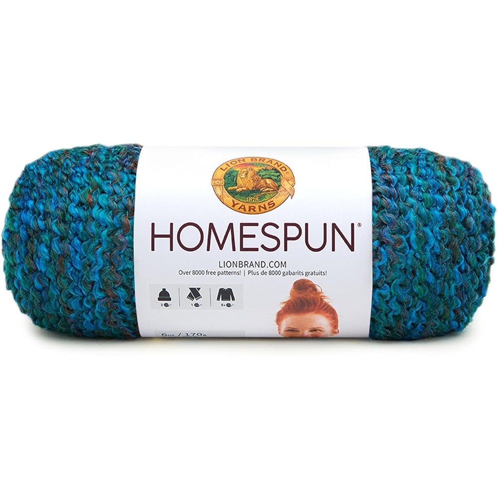 image:imageLion Brand Yarn Homespun Yarn Soft Bulky Yarn for Knitting Crocheting and Crafting 1 pack WildfireLagoon