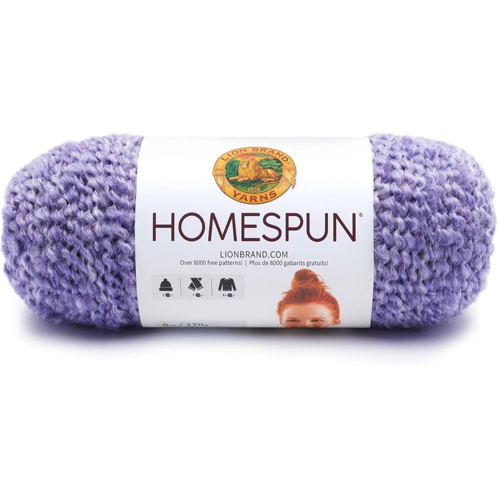 image:imageLion Brand Yarn Homespun Yarn Soft Bulky Yarn for Knitting Crocheting and Crafting 1 pack WildfirePurple Aster