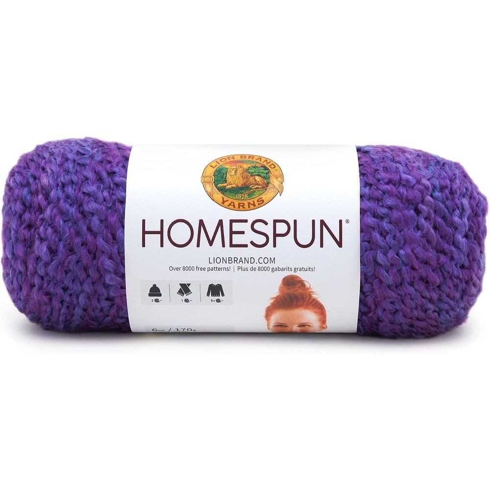 image:imageLion Brand Yarn Homespun Yarn Soft Bulky Yarn for Knitting Crocheting and Crafting 1 pack WildfirePurple Haze
