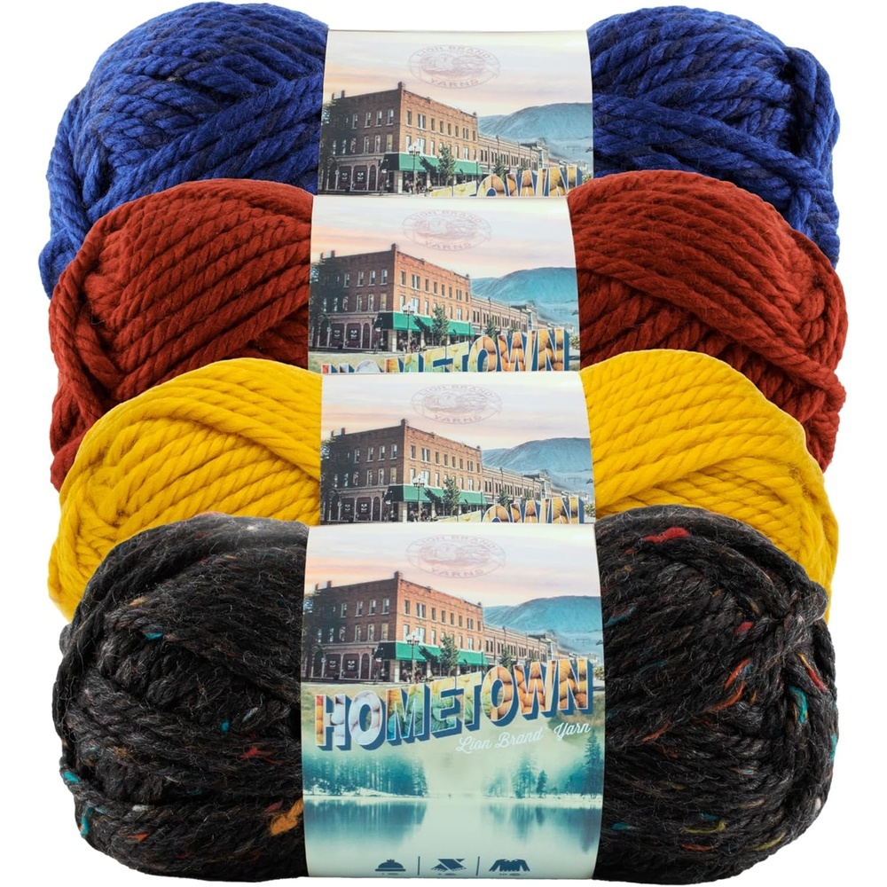 image:imageLion Brand Yarn Hometown Super Bulky Yarn 50 Shades Pack 12 SkeinsArcade