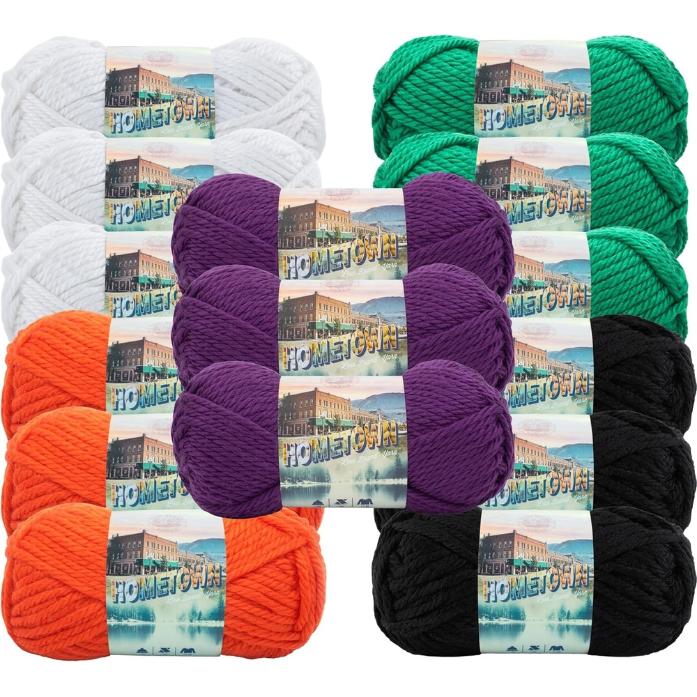 image:imageLion Brand Yarn Hometown Super Bulky Yarn 50 Shades Pack 12 SkeinsModern Halloween