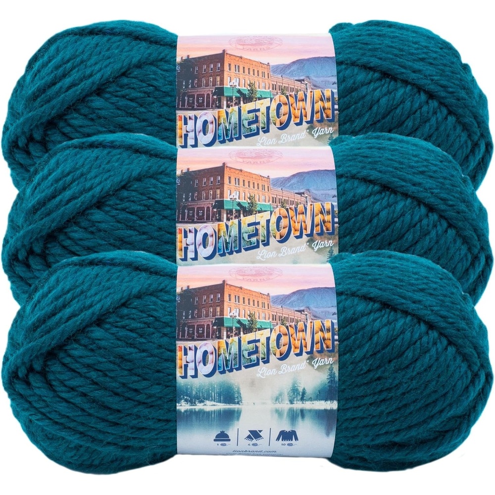 image:imageLion Brand Yarn Hometown Super Bulky Yarn 50 Shades Pack 12 SkeinsMontpelier Peacock
