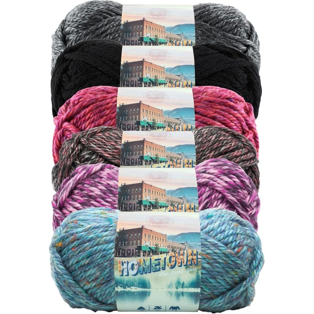 image:imageLion Brand Yarn Hometown Super Bulky Yarn 50 Shades Pack 12 SkeinsPatchwork