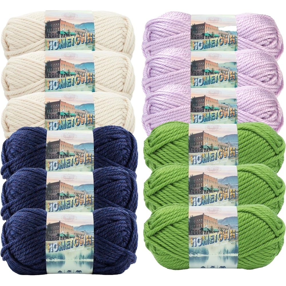 image:imageLion Brand Yarn Hometown Super Bulky Yarn 50 Shades Pack 12 SkeinsPreppy