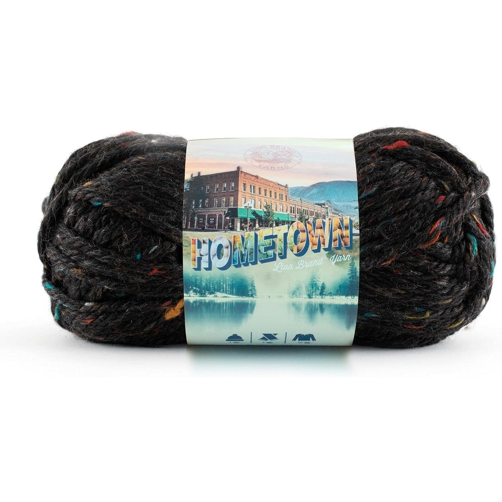 image:imageLion Brand Yarn Hometown Yarn Bulky Yarn Yarn for Knitting and Crocheting 1Pack Anchorage IceCambridge Tweed