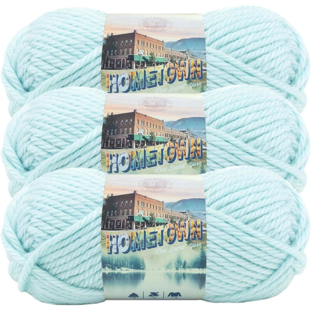 image:imageLion Brand Yarn Hometown Yarn Bulky Yarn Yarn for Knitting and Crocheting 1Pack Anchorage IceLouisville Julep